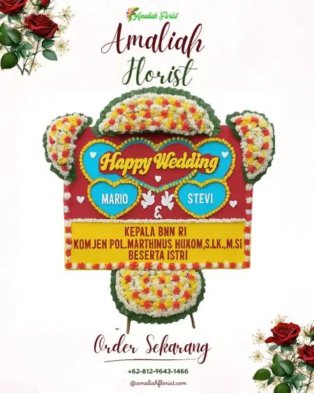 Papan Bunga Pernikahan Mebarok